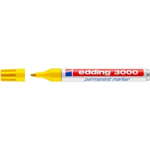 Permanentmarker edding 3000, Rundspitze, Strichbreite 1,5 – 3,0 mm, gelb