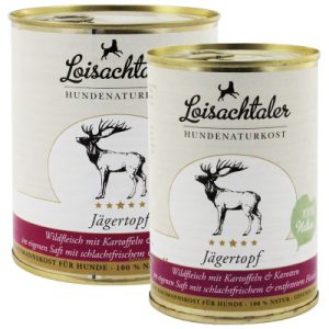 Loisachtaler Jägertopf, Wildfleisch mit Kartoffeln und Karotten, getreidefrei, ohne synthetische Zusätze (400g, 800g)