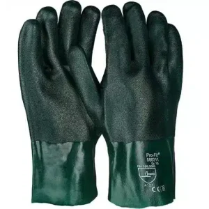 PRO FIT | PVC Handschuhe Pirat, | grün, 27 cm, geraut | 12 Paar