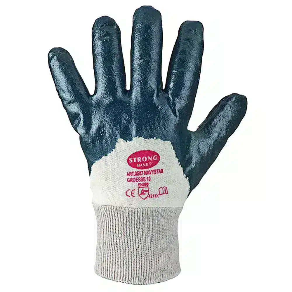 Stronghand NAVYSTAR Nitrilhandschuhe Baumwolle Blau KAT 2 – Bild 2